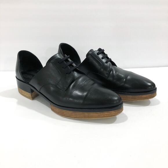 Freda Salvador Will D'Orsay Platform Black Leather Loafers - Picture 3 of 12